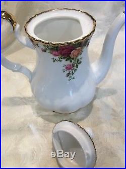 Royal Albert Old Country Roses Coffee/Teapot Set of 4, Used