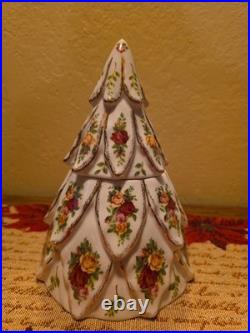 Royal Albert Old Country Roses Collection Tree Treat Jar Vintage 1962