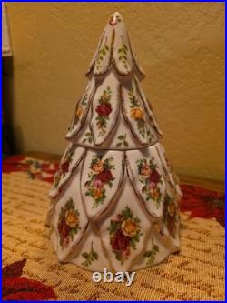 Royal Albert Old Country Roses Collection Tree Treat Jar Vintage 1962