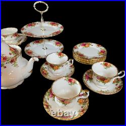 Royal Albert Old Country Roses Complete 23 Piece Tea Set 6 Place Setting