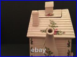Royal Albert Old Country Roses Cottage House Figural Teapot Vintage
