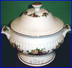 Royal Albert Old Country Roses Covered Soup Vegetable Tureen withSide Handles New