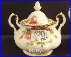 Royal Albert Old Country Roses Covered Sugar and Creamer with tags Royal Albert Old Country Roses Covered Sugar and Creamer with tags