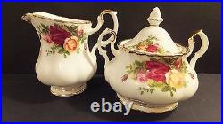 Royal Albert Old Country Roses Covered Sugar and Creamer with tags Royal Albert Old Country Roses Covered Sugar and Creamer with tags