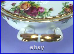 Royal Albert Old Country Roses Covered Vegetable Bowl, 12, Mostly White with Mu