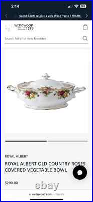 Royal Albert Old Country Roses Covered Vegetable Bowl Lidded Tureen Org. $290 Royal Albert Old Country Roses Covered Vegetable Bowl Lidded Tureen Org. $290