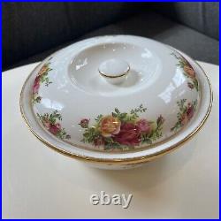 Royal Albert Old Country Roses Covered Vegetable Serving Bowl Dish Tureen Mint