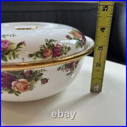 Royal Albert Old Country Roses Covered Vegetable Serving Bowl Dish Tureen Mint