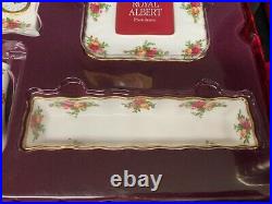 Royal Albert Old Country Roses Cracker Tray Vase Clock Picture Frame 4pc. Set