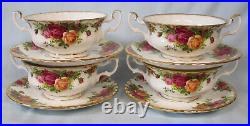 Royal Albert Old Country Roses Cream Soup Bowl & Saucer Set of 4
