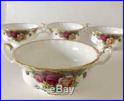 Royal Albert Old Country Roses Cream Soup Bowls Set of 4 FREE SHIPPING