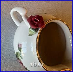 Royal Albert Old Country Roses Creamer Sugar Butterfly Roses on Lid Vintage 1962