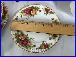 Royal Albert Old Country Roses Cups + Saucers + Dessert Plates Service For 4