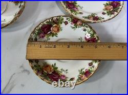 Royal Albert Old Country Roses Cups + Saucers + Dessert Plates Service For 4
