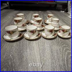 Royal Albert Old Country Roses Demitasse Cups & Saucers Set of 10