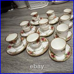 Royal Albert Old Country Roses Demitasse Cups & Saucers Set of 10