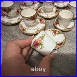 Royal Albert Old Country Roses Demitasse Cups & Saucers Set of 10