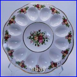 Royal Albert Old Country Roses Deviled Egg Plate 11 1/8 Wide With Sticker
