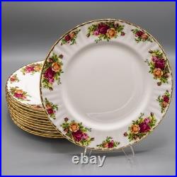 Royal Albert Old Country Roses Dinner Plates 10 1/2 Set of 12 FREE USA SHIP