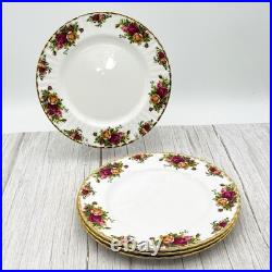 Royal Albert Old Country Roses Dinner Plates 10 1/4 MINT 1962 England Set of 4