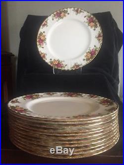 Royal Albert Old Country Roses Dinner Plates, SET of 12, BEAUTIFUL