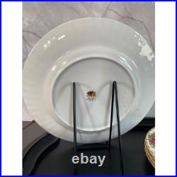 Royal Albert Old Country Roses Dinner Plates Set of 5 Bone China Gold Trim 10.5