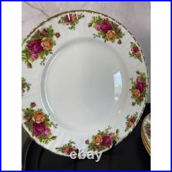 Royal Albert Old Country Roses Dinner Plates Set of 5 Bone China Gold Trim 10.5