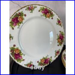 Royal Albert Old Country Roses Dinner Plates Set of 5 Bone China Gold Trim 10.5