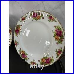 Royal Albert Old Country Roses Dinner Plates Set of 5 Bone China Gold Trim 10.5