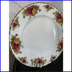 Royal Albert Old Country Roses Dinner Plates Set of 5 Bone China Gold Trim 10.5