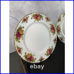 Royal Albert Old Country Roses Dinner Plates Set of 5 Bone China Gold Trim 10.5