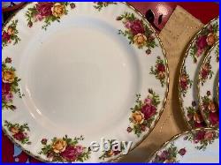 Royal Albert Old Country Roses Dinner Plates, dessert salad, cup saucer set of 4