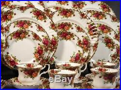 Royal Albert Old Country Roses Dinner Set for 12 Plate Salad Coffee Cups England