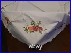 Royal Albert Old Country Roses EMBROIDERED Table Cloth 4 Napkins 4 Placemats NEW