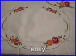 Royal Albert Old Country Roses EMBROIDERED Table Cloth 4 Napkins 4 Placemats NEW
