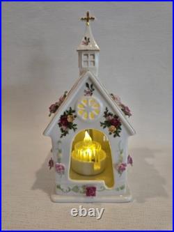 Royal Albert Old Country Roses Electric Light Up Church VERY RARE! READ PLEASE