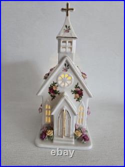 Royal Albert Old Country Roses Electric Light Up Church VERY RARE! READ PLEASE