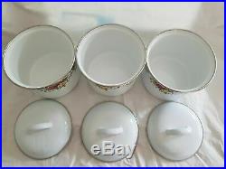Royal Albert Old Country Roses Enamal Tin Canisters Set RARE