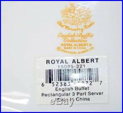 Royal Albert Old Country Roses English Buffet Ivory Rectangular 3 Part Server