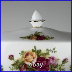 Royal Albert Old Country Roses English Rectangular Covered Butter Server Dish