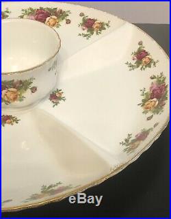 Royal Albert Old Country Roses Extra Large ChipNDip Serving Platter with Bowl