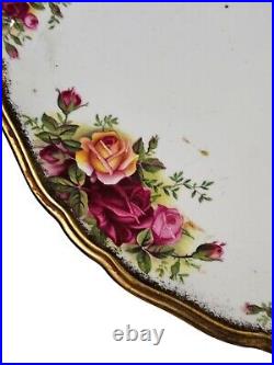Royal Albert Old Country Roses Fine Bone China Footed Cake Plate Flower Vtg