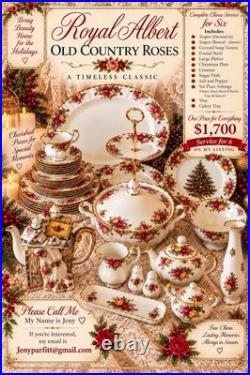Royal Albert Old Country Roses Fine China Dinner Set 6 Settings Teapot Platter