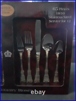 Royal Albert Old Country Roses Flatware 18/10 Serving Set, 65 Pc. Discontinued