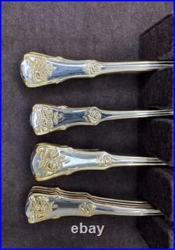 Royal Albert Old Country Roses Flatware 20 Pc Lot 18/10 Stainless Gold Accents
