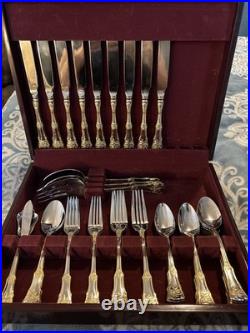 Royal Albert Old Country Roses Flatware Set 39 Pieces with chest