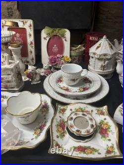 Royal Albert Old Country Roses Floral Dinner Set White Plate Cup Saucer Teapot
