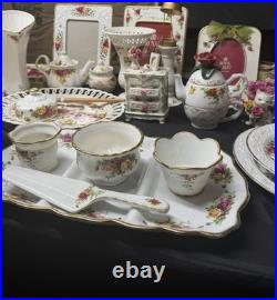 Royal Albert Old Country Roses Floral Dinner Set White Plate Cup Saucer Teapot