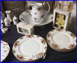 Royal Albert Old Country Roses Floral Dinner Set White Plate Cup Saucer Teapot