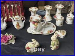 Royal Albert Old Country Roses Floral Dinner Set White Plate Cup Saucer Teapot